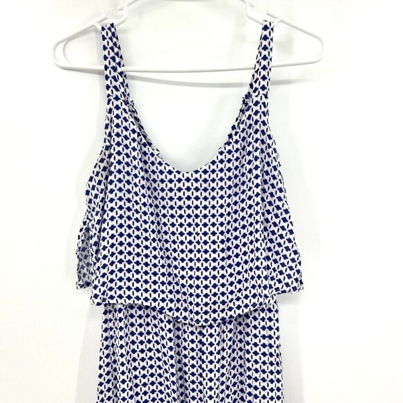 Seed Heritage Blue White Geometric Print Maxi Dress Women's 8 - Picture 2 of 7